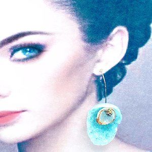 Matana artisan made oval blue earrings gift idea